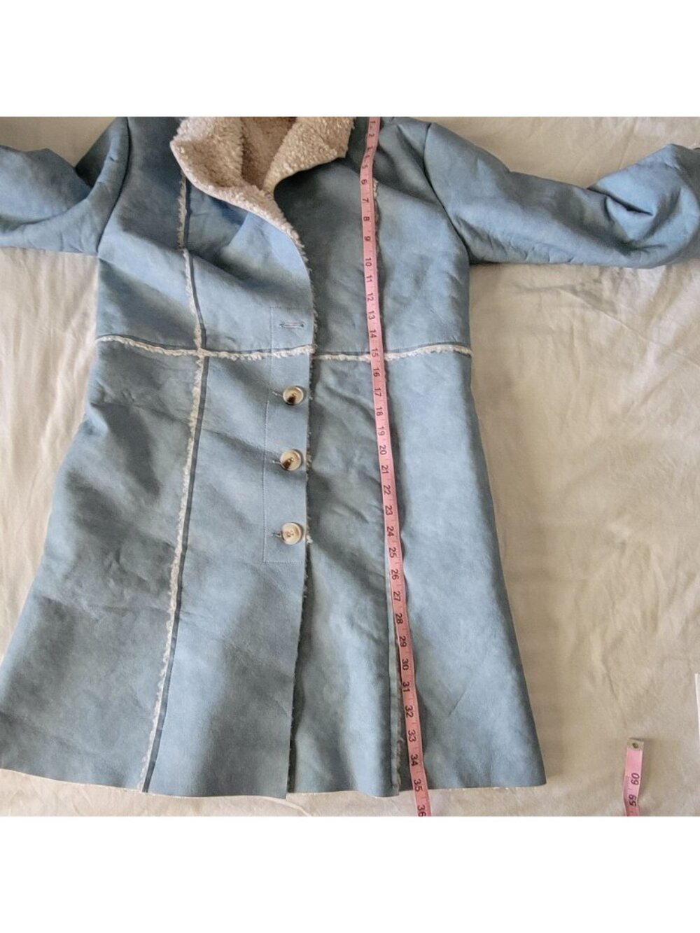 Lisa Says Gah Nadia Sherpa Coat Old Money Vintage Retro Penny Lane Womens XS S - Picture 6 of 8